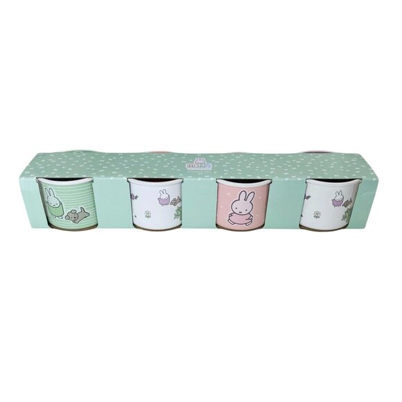 Miffy Bunny Rabbit Snuffy Dog Ramekin 4pc Set Spring Floral Kitchen Pastel Decor - Picture 1 of 5
